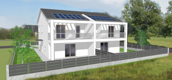 Terza vista del progetto bifamiliare